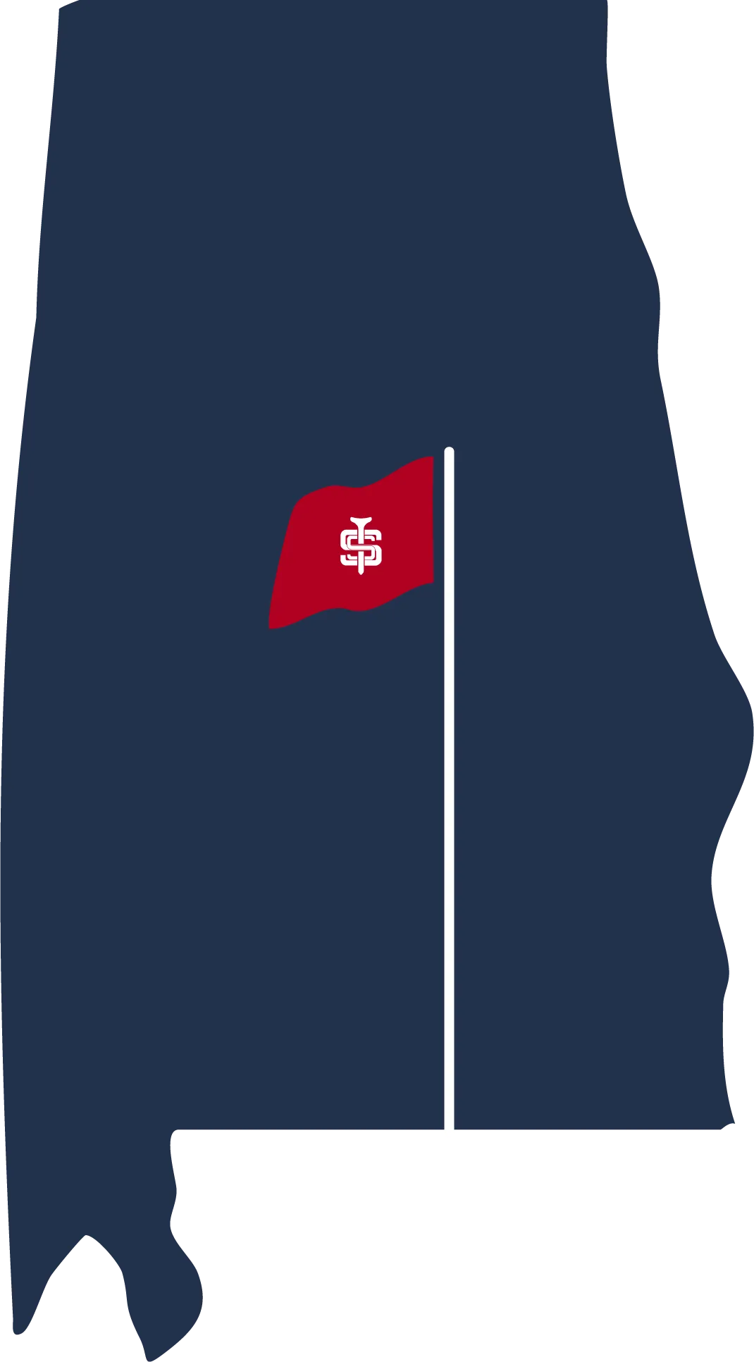 The Southern Swing — State mark with pennant