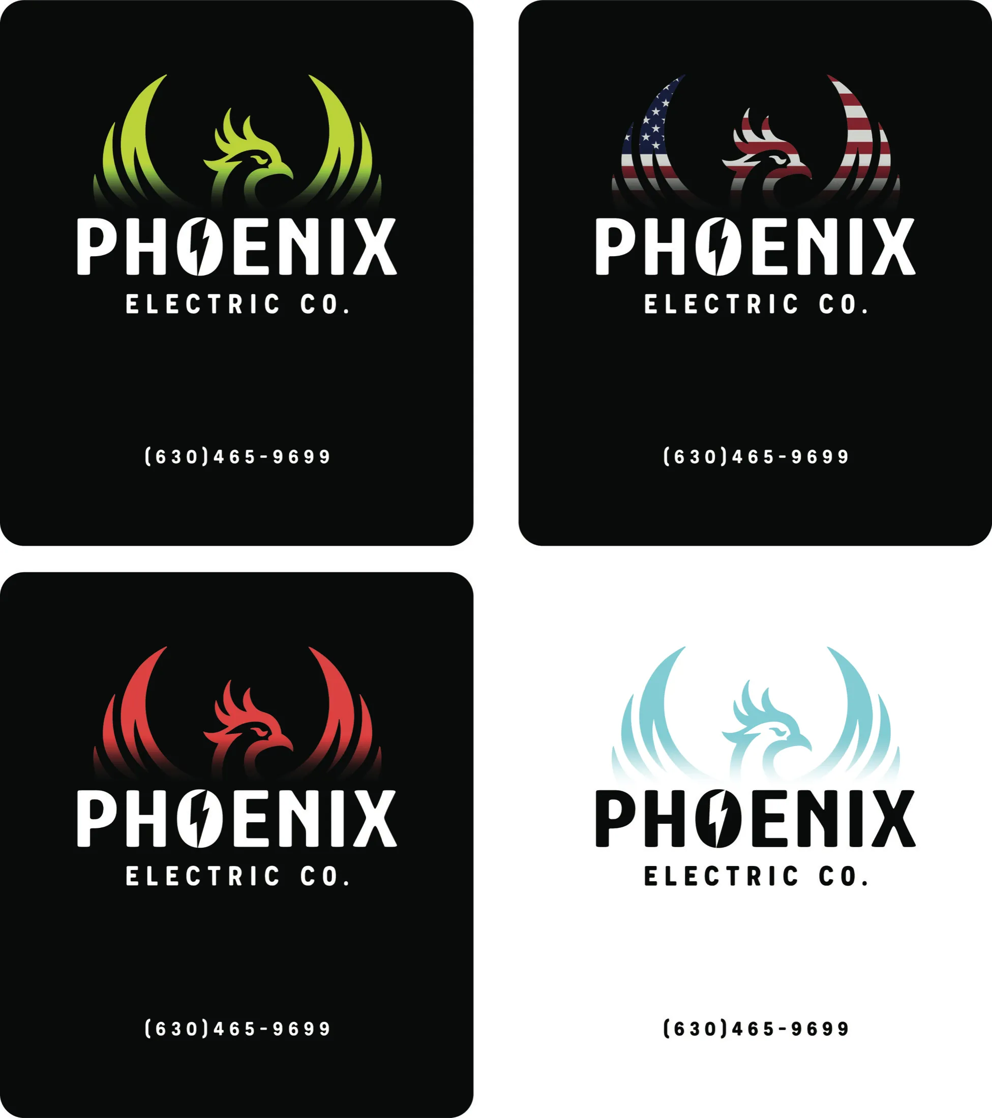 Logo collection — Phoenix Electric Co. — colourway options